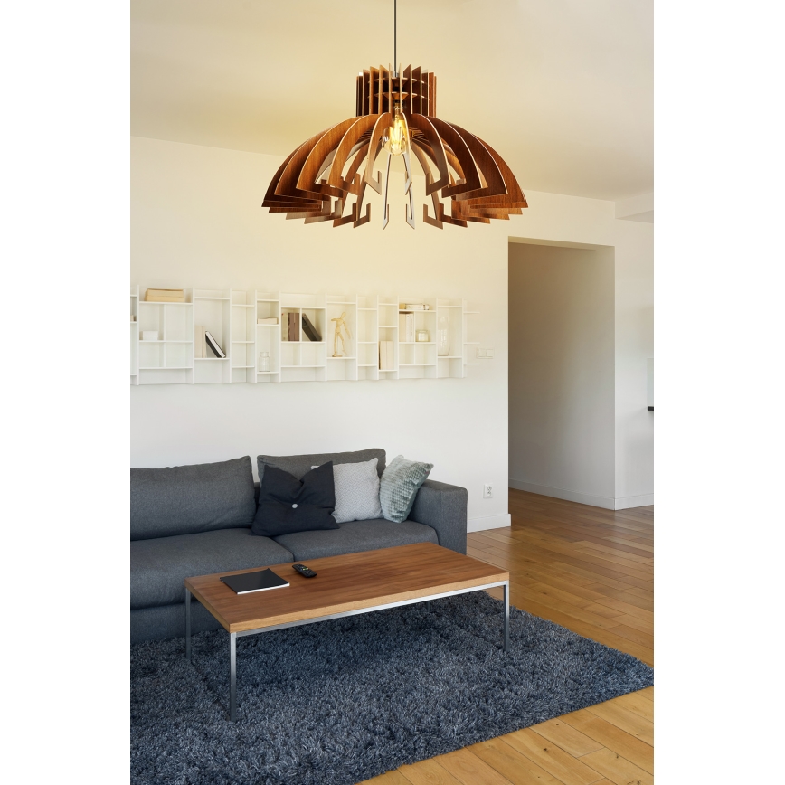 Κρεμαστό φωτιστικό οροφής 1xE27/60W/230V καφέ διάμετρος 39 cm