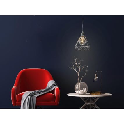 Κρεμαστό φωτιστικό οροφής 1xE27/60W/230V διάμετρος 22 cm γυαλιστερό χρώμιο