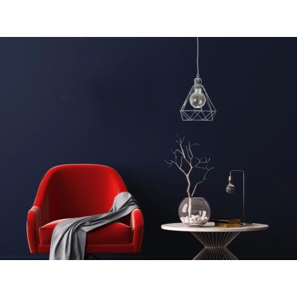 Κρεμαστό φωτιστικό οροφής 1xE27/60W/230V διάμετρος 22 cm γυαλιστερό χρώμιο