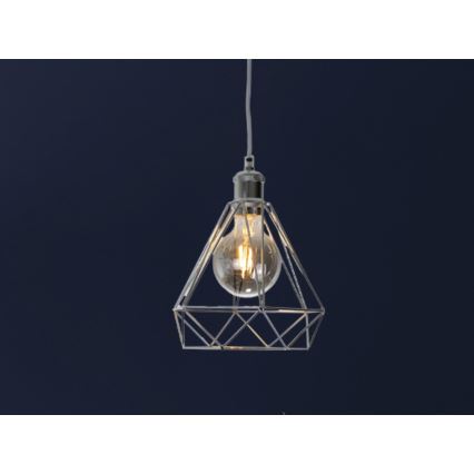 Κρεμαστό φωτιστικό οροφής 1xE27/60W/230V διάμετρος 22 cm γυαλιστερό χρώμιο