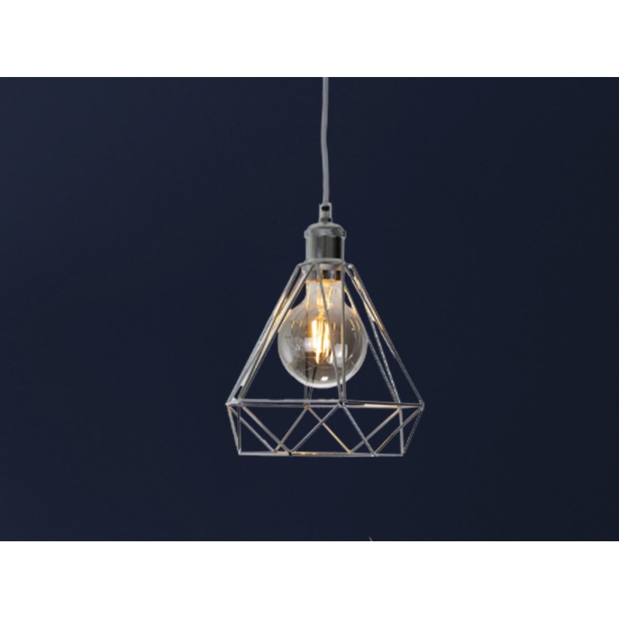 Κρεμαστό φωτιστικό οροφής 1xE27/60W/230V διάμετρος 22 cm γυαλιστερό χρώμιο