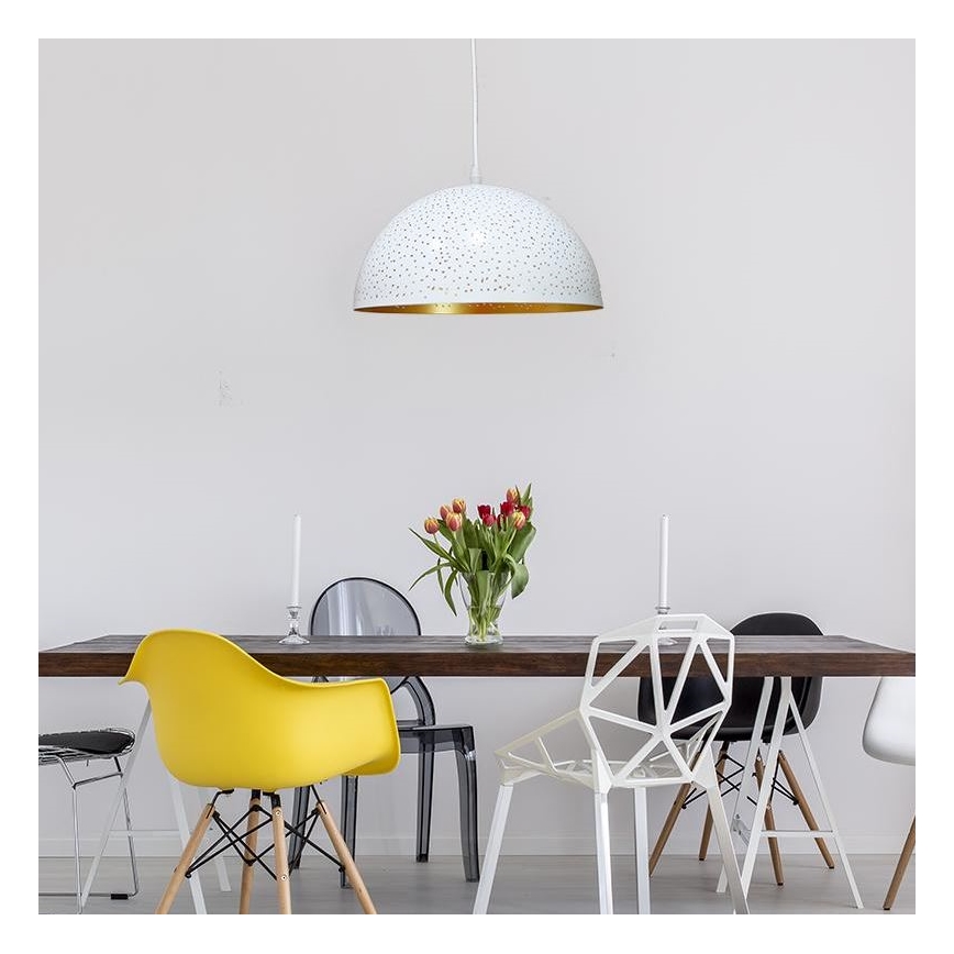 Κρεμαστό φωτιστικό οροφής 1xE27/60W/230V διάμετρος 30 cm λευκό