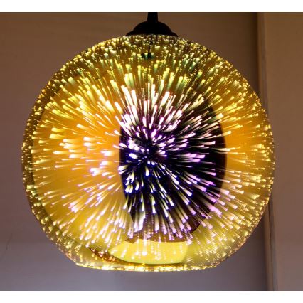 Κρεμαστό φωτιστικό οροφής 1xE27/60W/230V διάμετρος 30 cm χρυσό