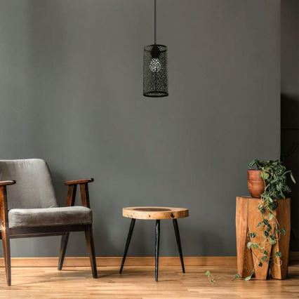 Κρεμαστό φωτιστικό οροφής 1xE27/60W/230V μαύρο