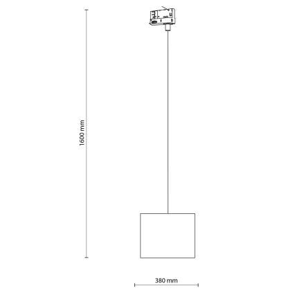 Κρεμαστό φωτιστικό οροφής για σύστημα 3-φασικής ράγας TRACER 1xE27/15W/230V διάμετρος 20 cm μαύρο/λευκό