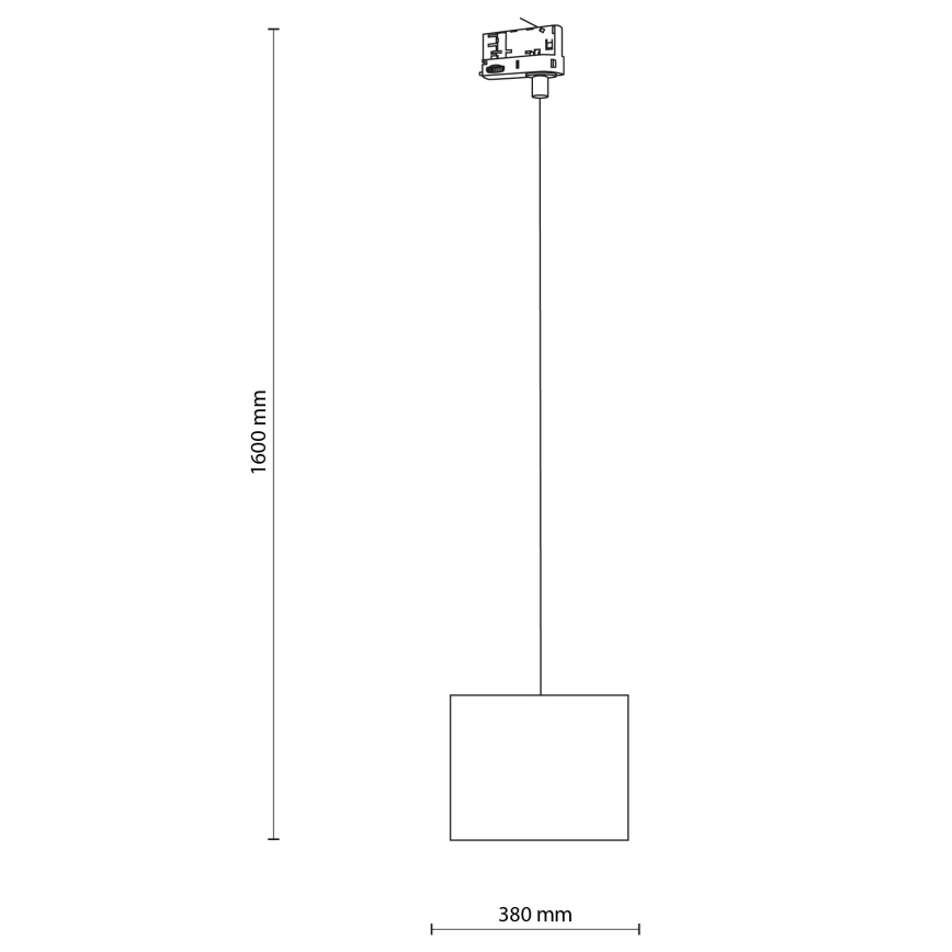 Κρεμαστό φωτιστικό οροφής για σύστημα 3-φασικής ράγας TRACER 1xE27/15W/230V διάμετρος 20 cm μαύρο