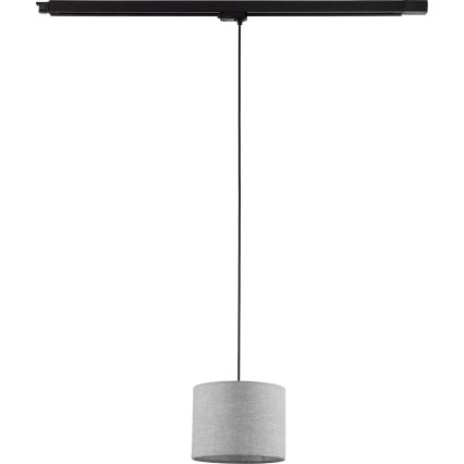 Κρεμαστό φωτιστικό οροφής για σύστημα 3-φασικής ράγας TRACER 1xE27/15W/230V διάμετρος 20 cm μαύρο/γκρι