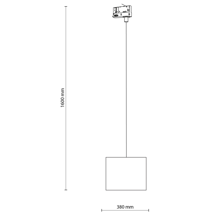 Κρεμαστό φωτιστικό οροφής για σύστημα 3-φασικής ράγας TRACER 1xE27/15W/230V διάμετρος 20 cm μαύρο/γκρι