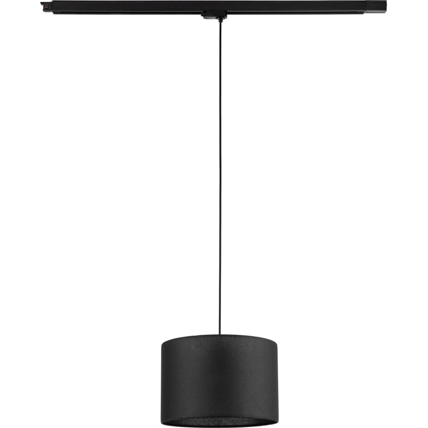 Κρεμαστό φωτιστικό οροφής για σύστημα 3-φασικής ράγας TRACER 1xE27/15W/230V διάμετρος 30 cm μαύρο