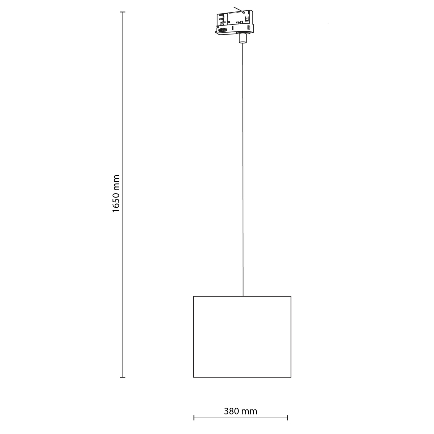 Κρεμαστό φωτιστικό οροφής για σύστημα 3-φασικής ράγας TRACER 1xE27/15W/230V διάμετρος 30 cm μαύρο