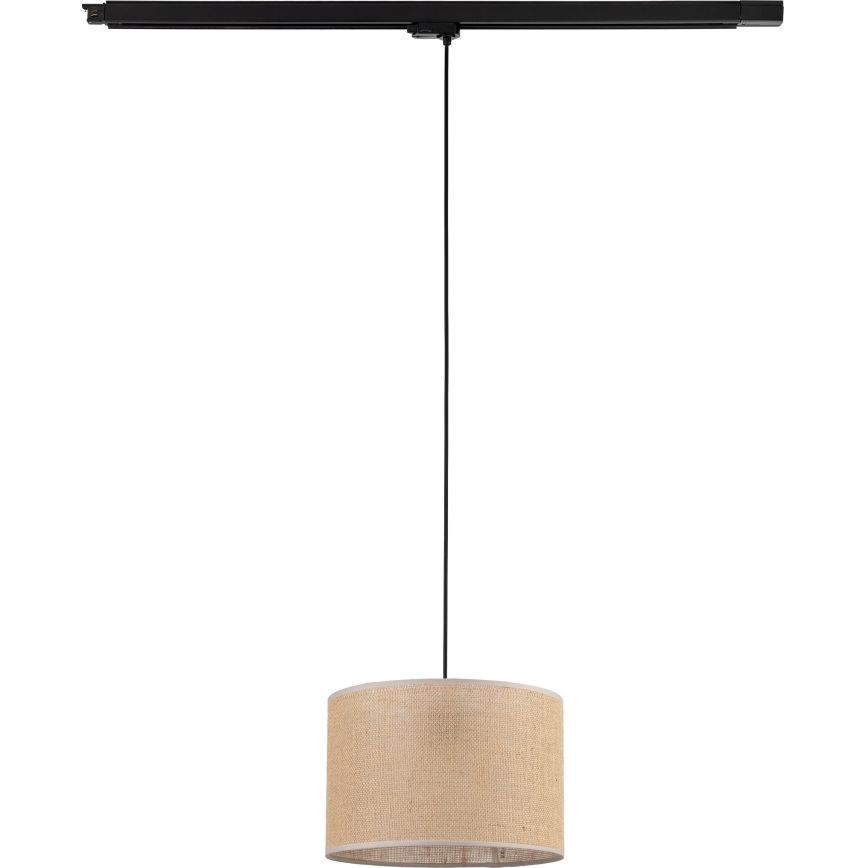 Κρεμαστό φωτιστικό οροφής για σύστημα 3-φασικής ράγας TRACER 1xE27/15W/230V διάμετρος 30 cm μαύρο/καφέ