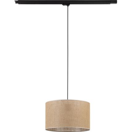 Κρεμαστό φωτιστικό οροφής για σύστημα 3-φασικής ράγας TRACER 1xE27/15W/230V διάμετρος 38 cm μαύρο/καφέ