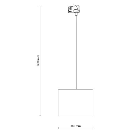 Κρεμαστό φωτιστικό οροφής για σύστημα 3-φασικής ράγας TRACER 1xE27/15W/230V διάμετρος 38 cm μαύρο/γκρι