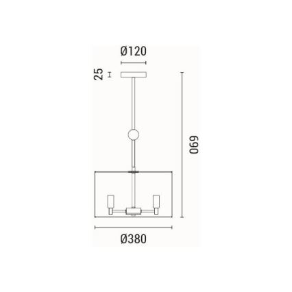 Κρεμαστό φωτιστικό οροφής 3xE14/15W/230V