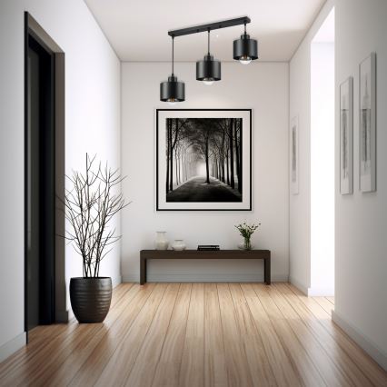 Κρεμαστό φωτιστικό οροφής 3xE27/35W/230V μαύρο