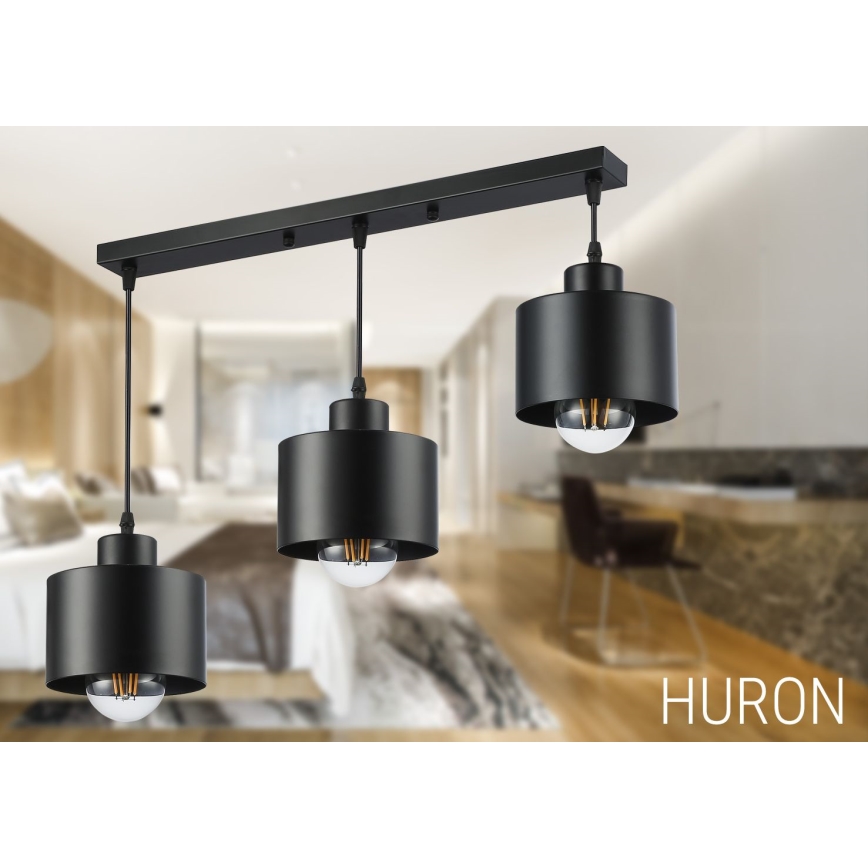 Κρεμαστό φωτιστικό οροφής 3xE27/35W/230V μαύρο