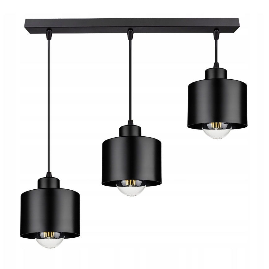 Κρεμαστό φωτιστικό οροφής 3xE27/35W/230V μαύρο