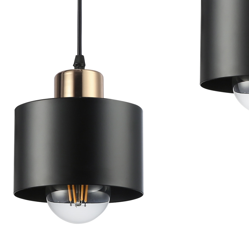 Κρεμαστό φωτιστικό οροφής 3xE27/35W/230V μαύρο/χρυσό