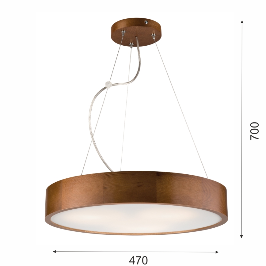 Κρεμαστό φωτιστικό οροφής 3xE27/60W/230V ø 47 cm πεύκο