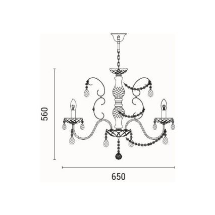 Κρεμαστό φωτιστικό οροφής 6xE14/15W/230V