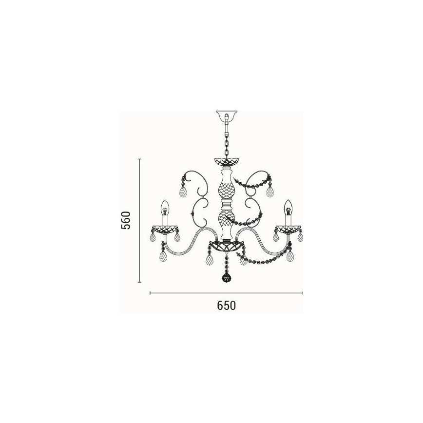 Κρεμαστό φωτιστικό οροφής 6xE14/15W/230V
