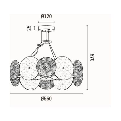 Κρεμαστό φωτιστικό οροφής 6xE14/40W/230V