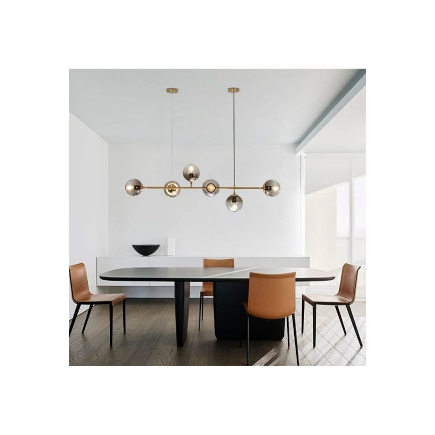 Κρεμαστό φωτιστικό οροφής 6xE27/10W/230V χρυσό