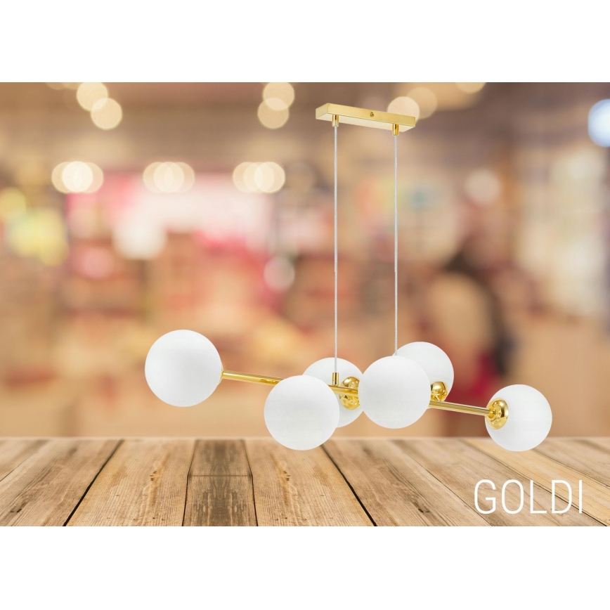 Κρεμαστό φωτιστικό οροφής 6xE27/35W/230V χρυσό