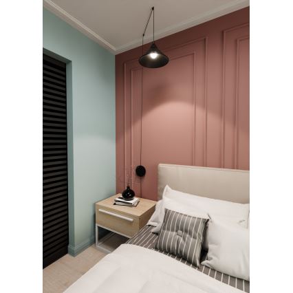 Κρεμαστό φωτιστικό οροφής ABRAMO 1xE27/15W/230V μαύρο