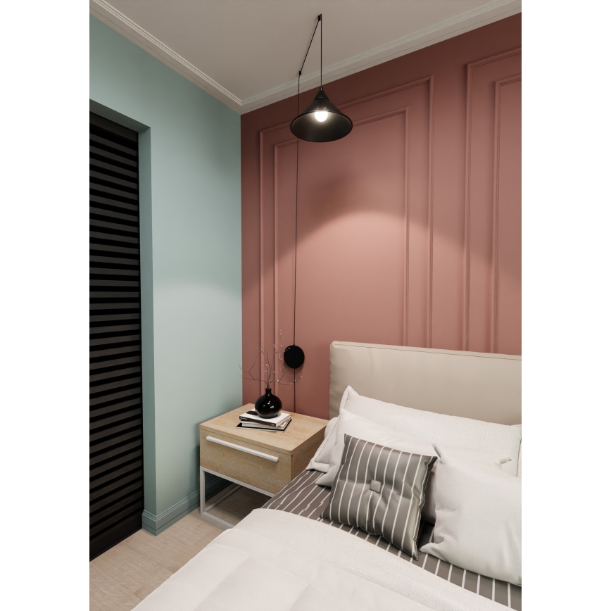 Κρεμαστό φωτιστικό οροφής ABRAMO 1xE27/15W/230V μαύρο