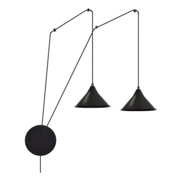 Κρεμαστό φωτιστικό οροφής ABRAMO 2xE27/15W/230V μαύρο