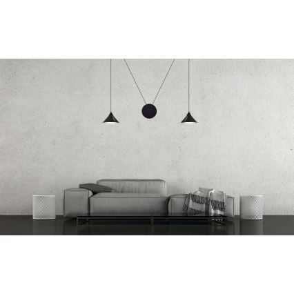 Κρεμαστό φωτιστικό οροφής ABRAMO 2xE27/15W/230V μαύρο