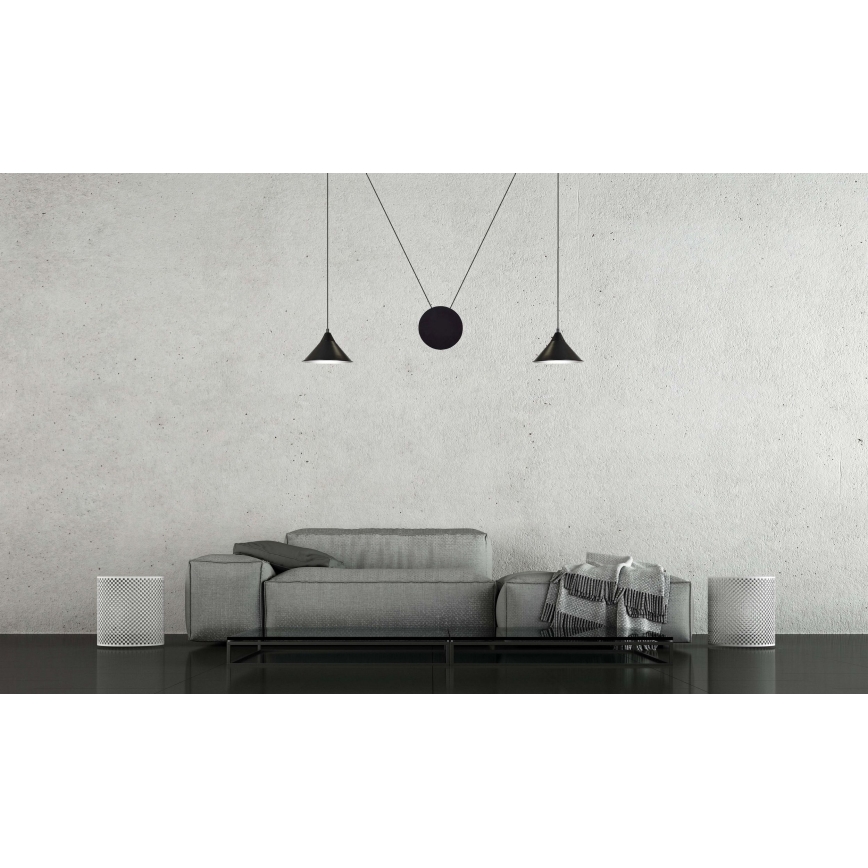 Κρεμαστό φωτιστικό οροφής ABRAMO 2xE27/15W/230V μαύρο