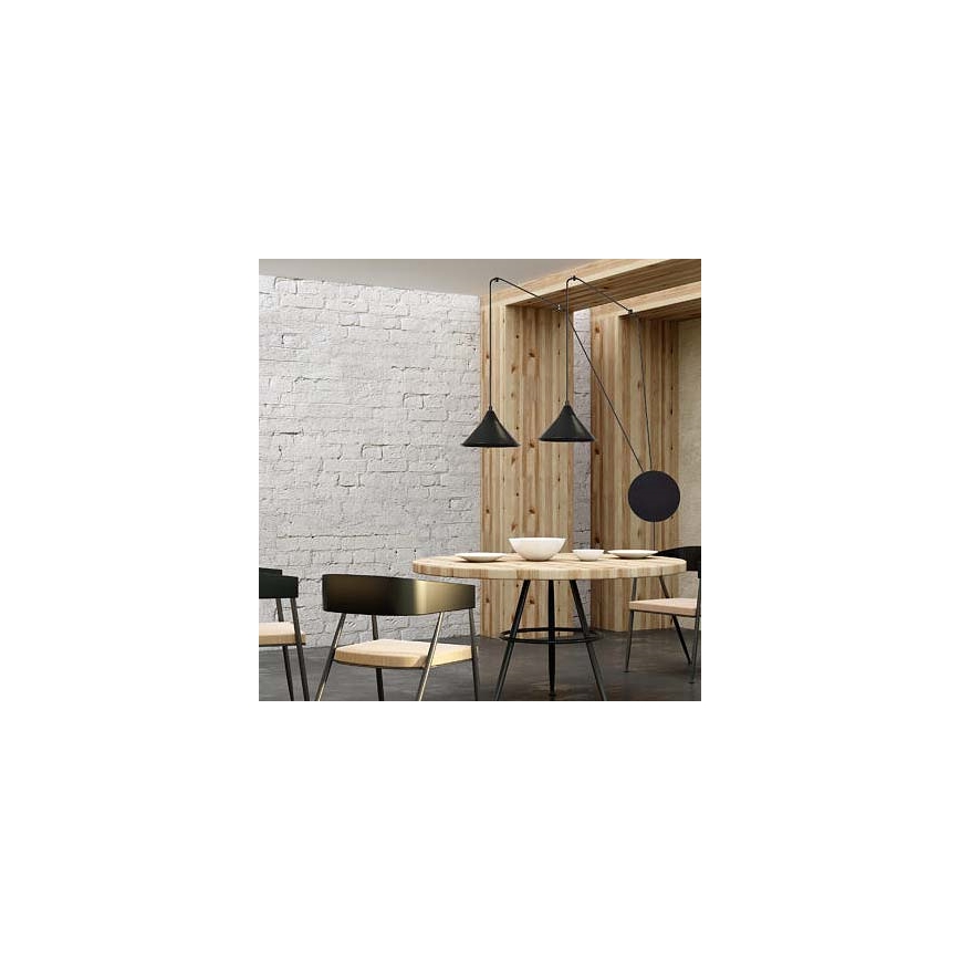 Κρεμαστό φωτιστικό οροφής ABRAMO 2xE27/15W/230V μαύρο