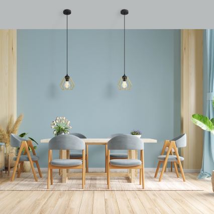 Κρεμαστό φωτιστικό οροφής AGAT 1xE27/15W/230V χρυσαφί/μαύρο