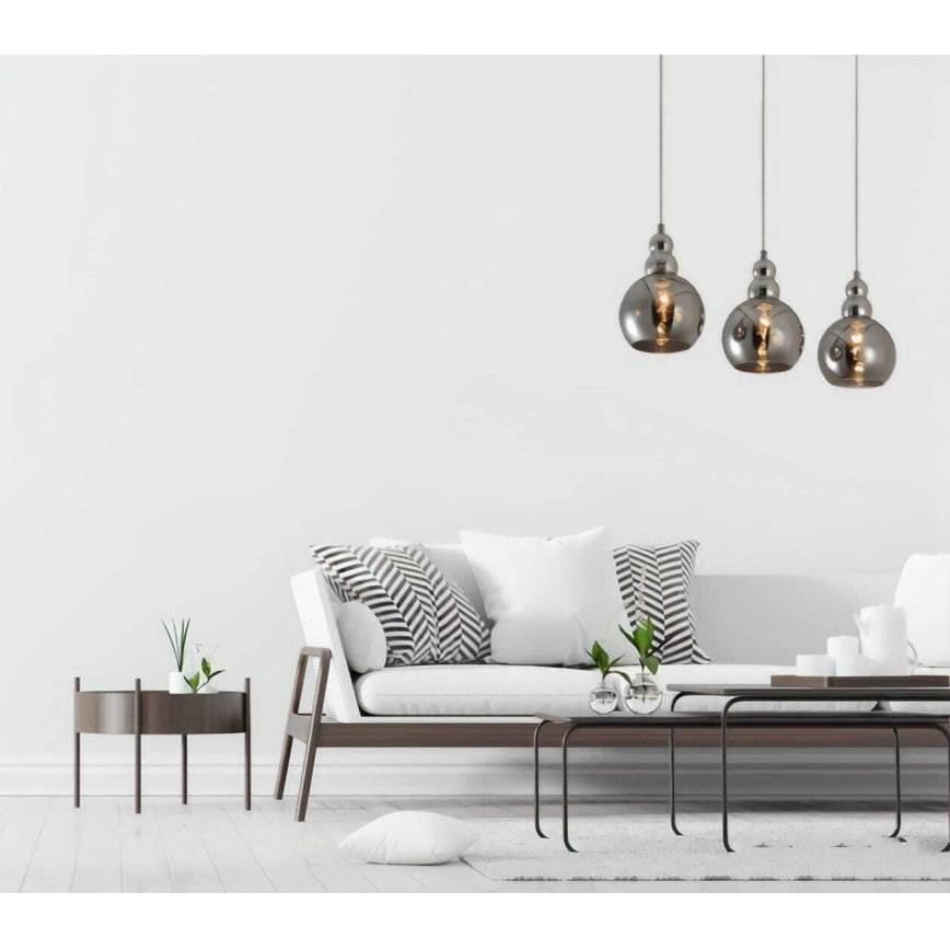 Κρεμαστό φωτιστικό οροφής AKSO 3xE14/40W/230V ματ χρώμιο