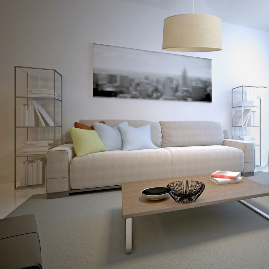 Κρεμαστό φωτιστικό οροφής ALBA 1xE27/15W/230V δ. 40 cm μπεζ
