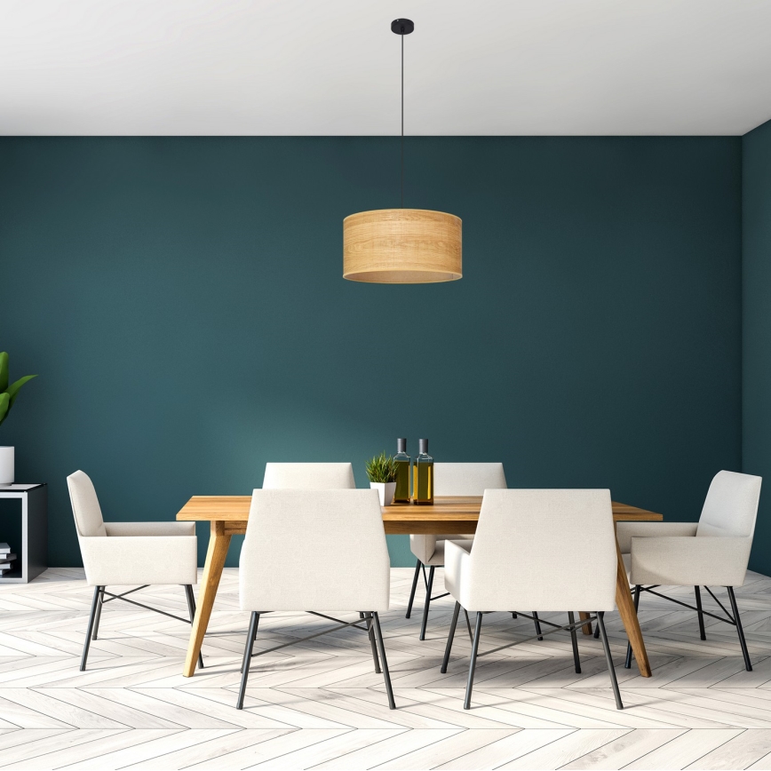 Κρεμαστό φωτιστικό οροφής ALBA 1xE27/15W/230V διάμετρος 40 cm καφέ/μαύρο