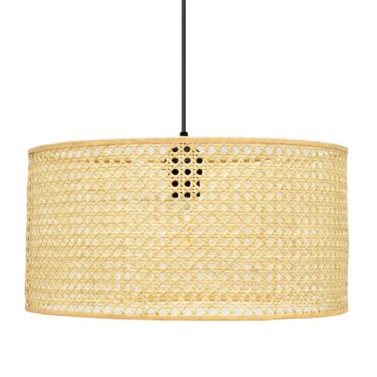 Κρεμαστό φωτιστικό οροφής ALBA 1xE27/15W/230V διάμετρος 40 cm rattan/μαύρο