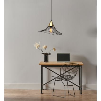 Κρεμαστό φωτιστικό οροφής ALURA 1xE27/60W/230V διάμετρος 50 cm μαύρο