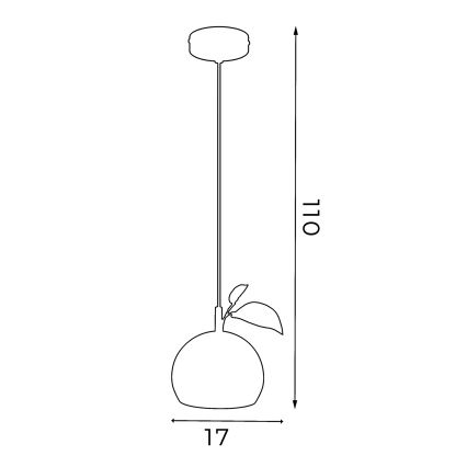 Κρεμαστό φωτιστικό οροφής APPLE 1xE27/15W/230V κόκκινο
