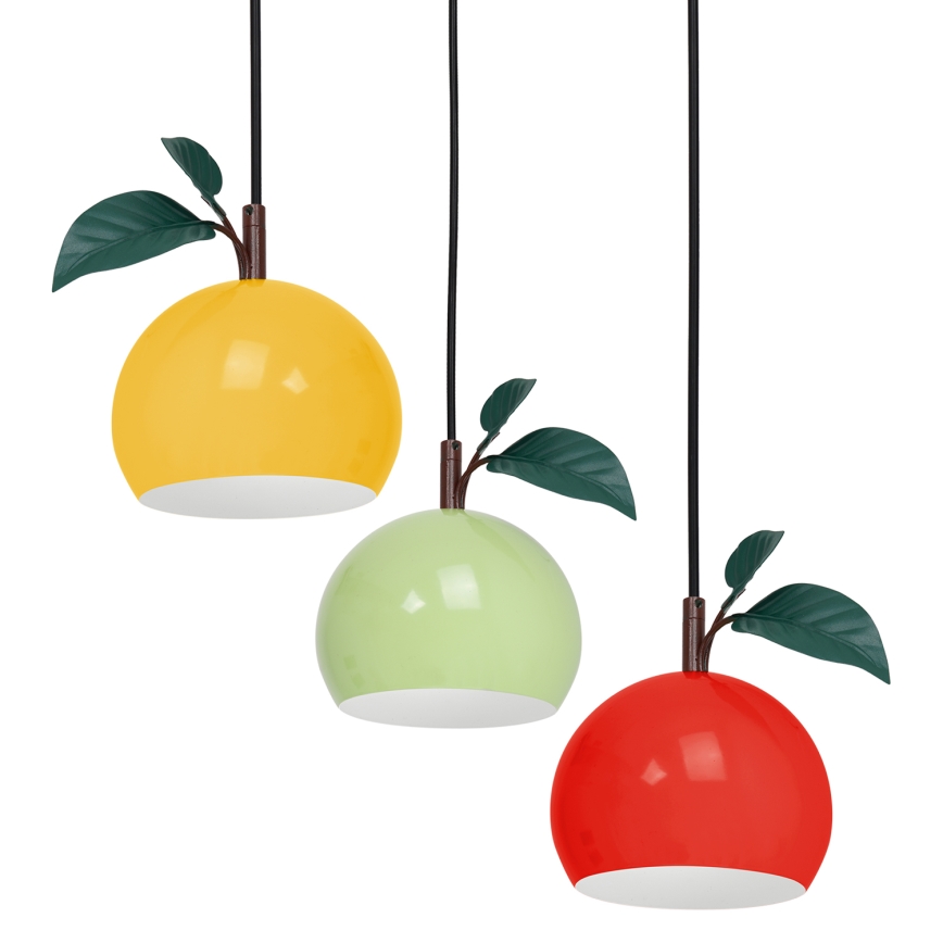 Κρεμαστό φωτιστικό οροφής APPLE 3xE27/15W/230V πολύχρωμα