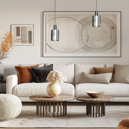 Κρεμαστό φωτιστικό οροφής ARCADIA 1xE27/60W/230V διάμετρος 13 cm μαύρο/φιμέ