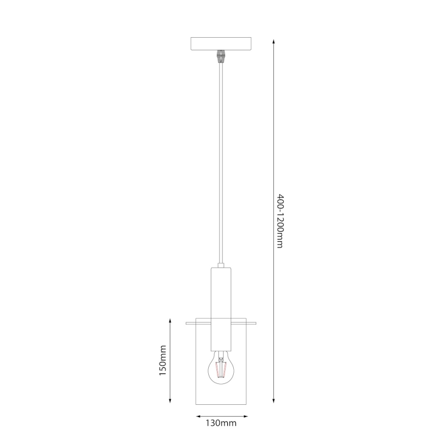 Κρεμαστό φωτιστικό οροφής ARCADIA 1xE27/60W/230V διάμετρος 13 cm μαύρο/φιμέ