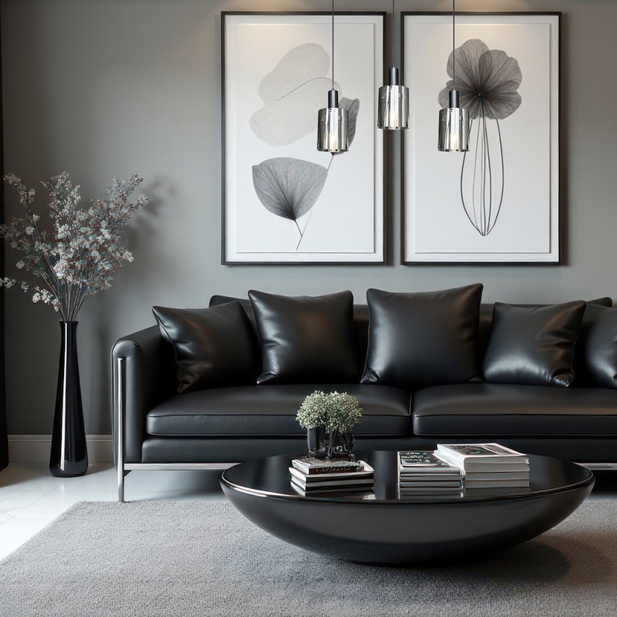 Κρεμαστό φωτιστικό οροφής ARCADIA 3xE27/60W/230V μαύρο/φιμέ