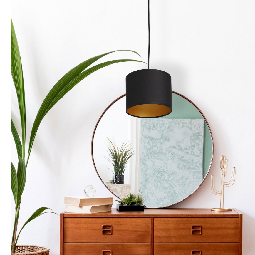 Κρεμαστό φωτιστικό οροφής ARDEN 1xE27/60W/230V διάμετρος 18 cm μαύρο/χρυσαφί