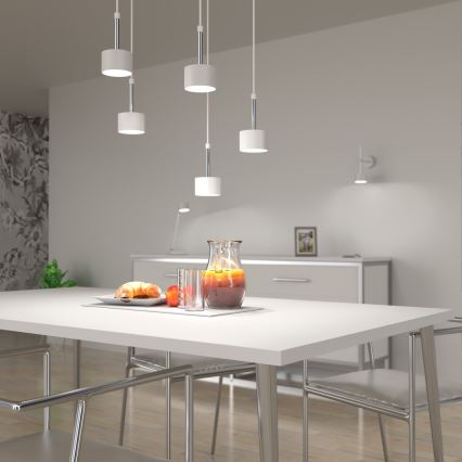 Κρεμαστό φωτιστικό οροφής ARENA 5xGX53/11W/230V λευκό/γυαλιστερό χρώμιο