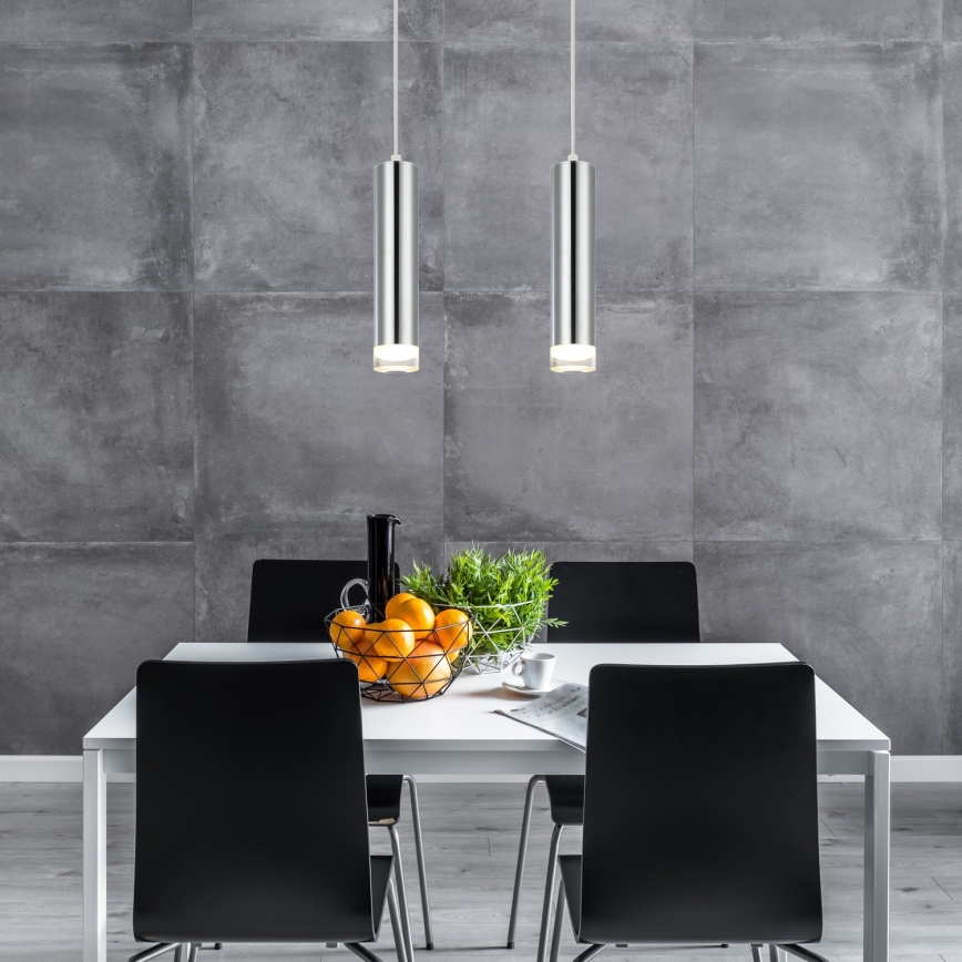 Κρεμαστό φωτιστικό οροφής ARMIN 2xGU10/10W/230V γυαλιστερό χρώμιο