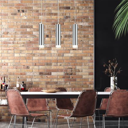 Κρεμαστό φωτιστικό οροφής ARMIN 3xGU10/10W/230V γυαλιστερό χρώμιο