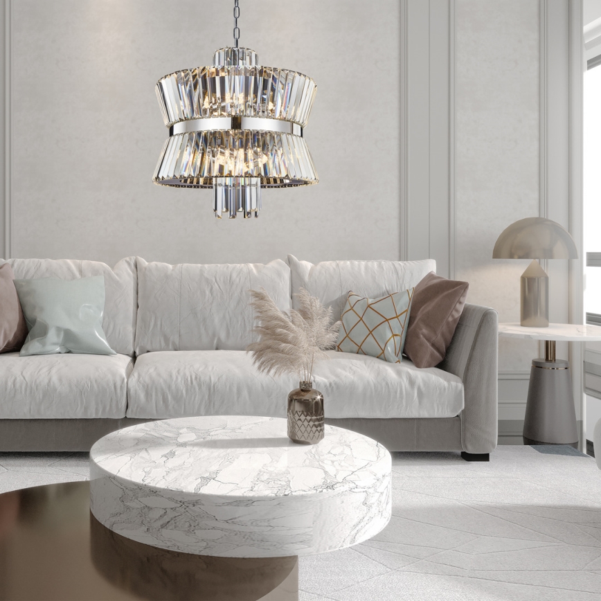 Κρεμαστό φωτιστικό οροφής AURELIA 12xE14/40W/230V ματ χρώμιο